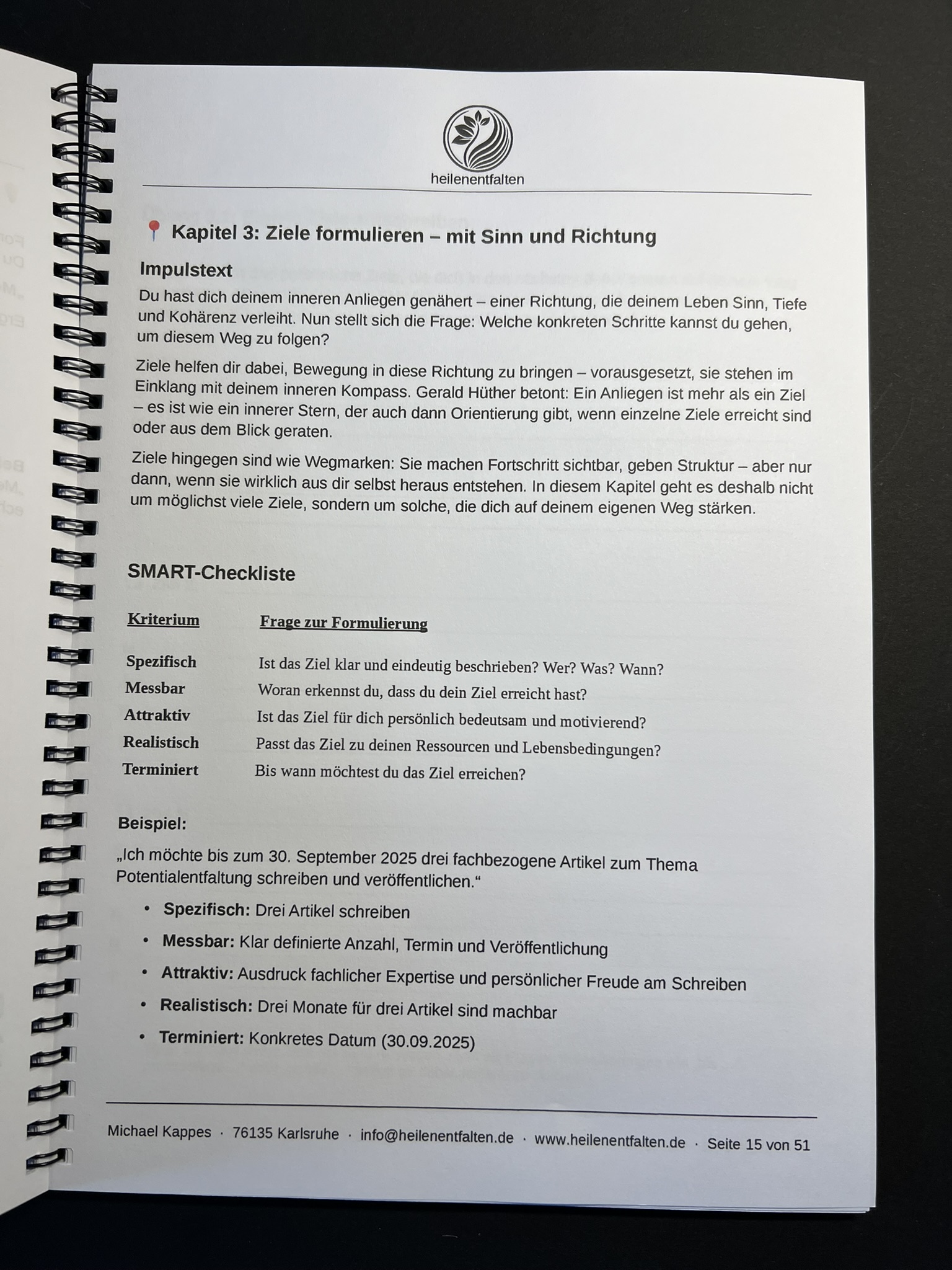 Arbeitsheft "Das Ziele- & Anliegen-Heft" – Bild 3